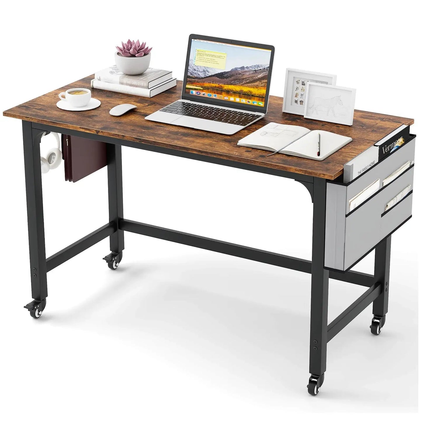 48 Inch Mobile Computer Desk With 4 Casters