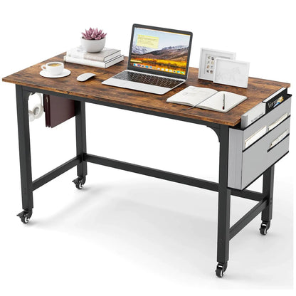 48 Inch Mobile Computer Desk With 4 Casters