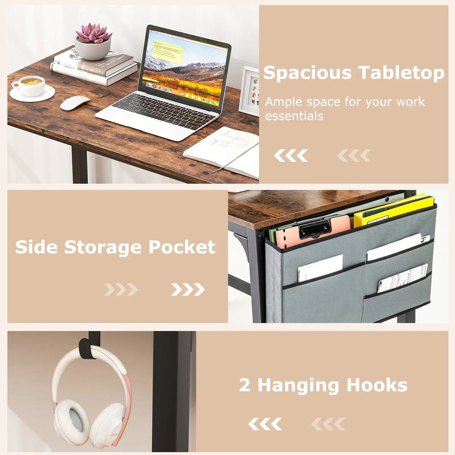 48 Inch Mobile Computer Desk With 4 Casters