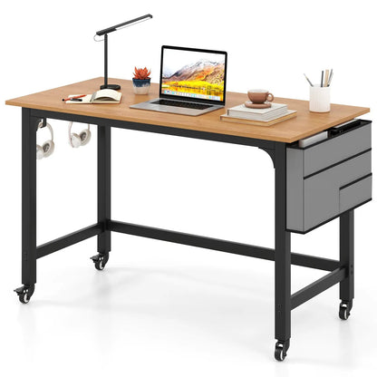 48 Inch Mobile Computer Desk With 4 Casters