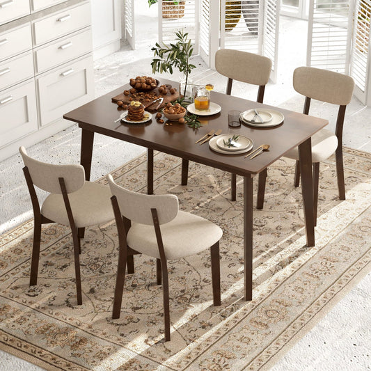 48 Inch Wooden Dining Table with Rubber Wood Legs for 4 People-Brown - Tampa Home & Garden Store