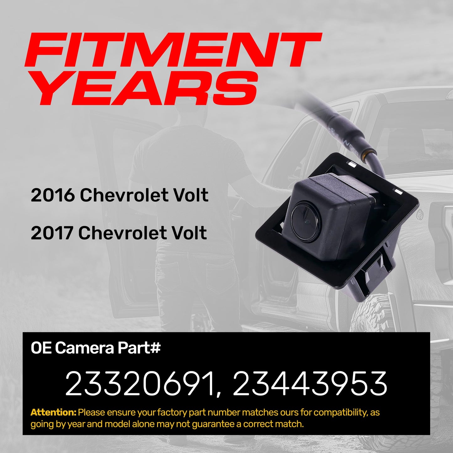 Backup camera for Chevrolet Volt (2016-2017) OEM replacement by Master Tailgaters on Tampa Home & Garden Store