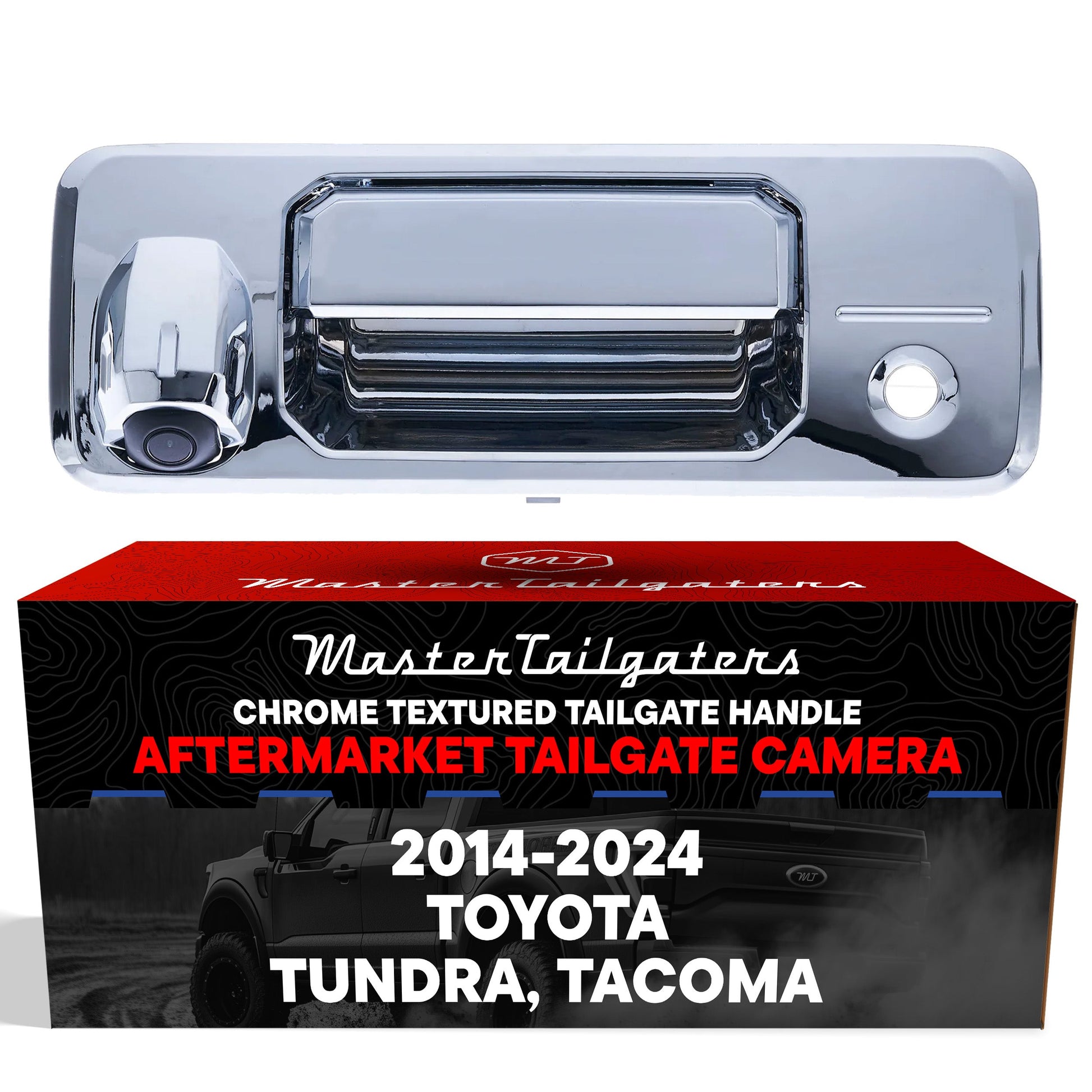 Master Tailgaters chrome textured tailgate handle with backup camera for Toyota Tundra 2014–2024 on Tampa Home & Garden Store