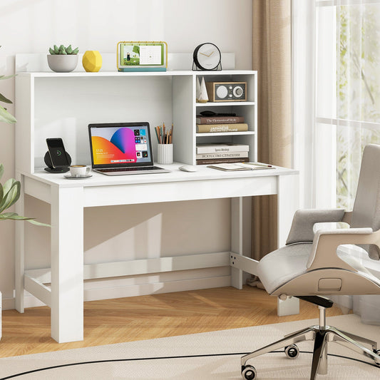 48 Inch Writing Computer Desk with Anti-Tipping Kits and Cable Management Hole-White - Tampa Home & Garden Store