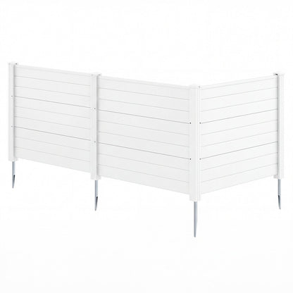 48 x 38 Inch Air Conditioner Fence 3 Panels with Metal Ground Stakes for Patio Backyard