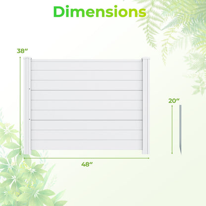 48 x 38 Inch Air Conditioner Fence 3 Panels with Metal Ground Stakes for Patio Backyard