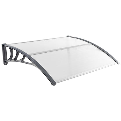 48 x 40 Inch Outdoor Front Door Window Awning Door Canopy Exterior-Black
