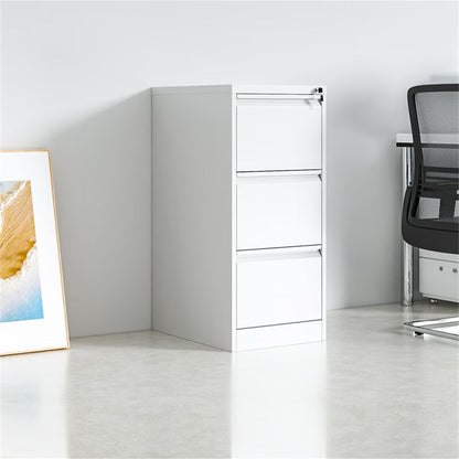 White metal 3-drawer locking file cabinet for office storage on Tampa Home & Garden Store