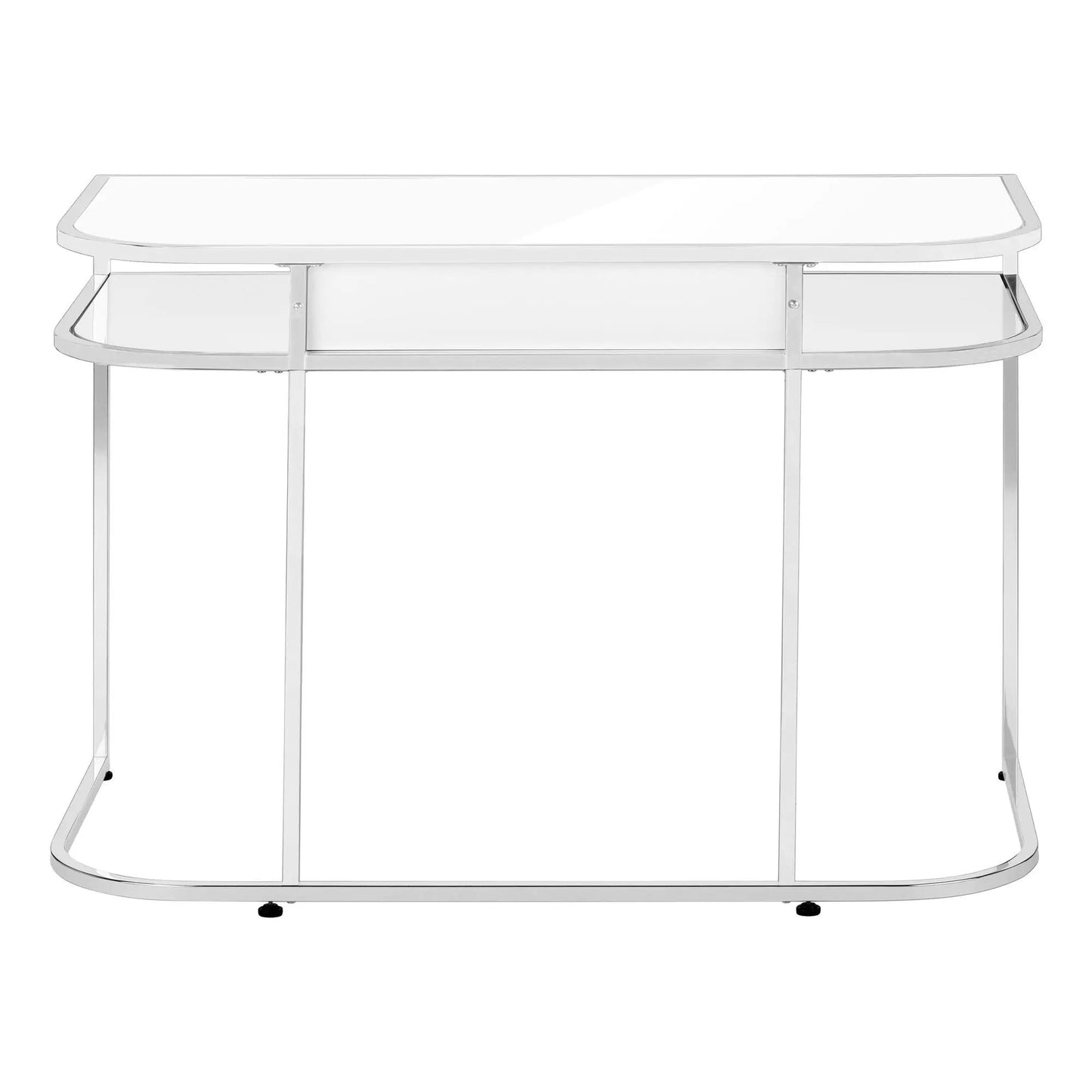 Computer desk in white with chrome frame and built-in storage drawer on Tampa Home & Garden Store
