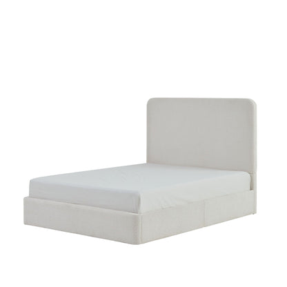 Canter tall headboard upholstered bed in light beige fabric by HouseOfZazla on Tampa Home & Garden Store