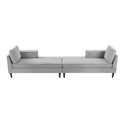 Chaise Lounge Sofa Bed With Dual Layer Armrests