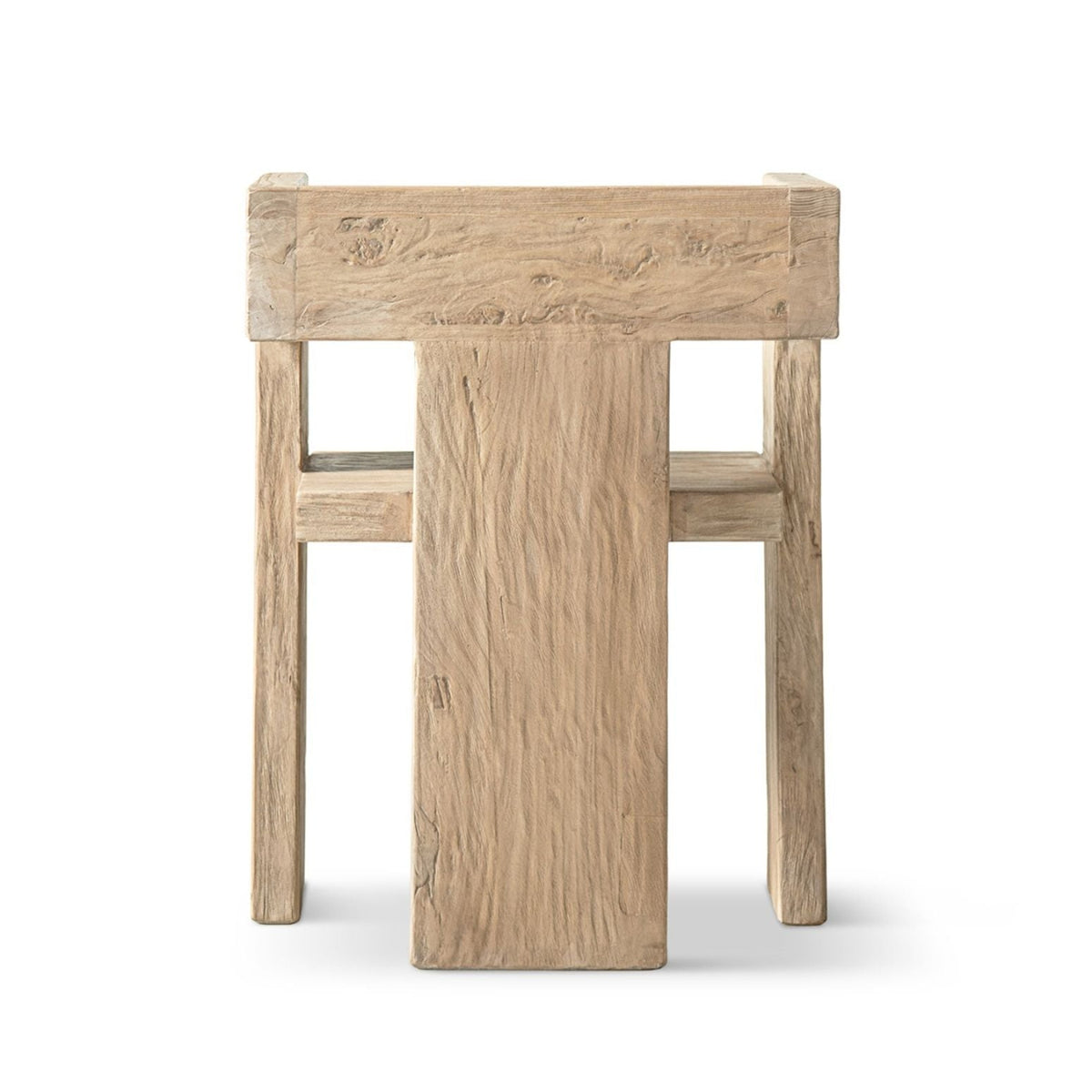 Sculptural block accent chair in reclaimed elm, brown finish by HouseOfZazla armchairs on Tampa Home & Garden Store
