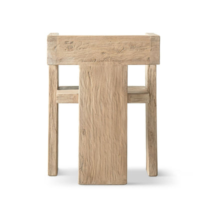 Sculptural block accent chair in reclaimed elm, brown finish by HouseOfZazla armchairs on Tampa Home & Garden Store