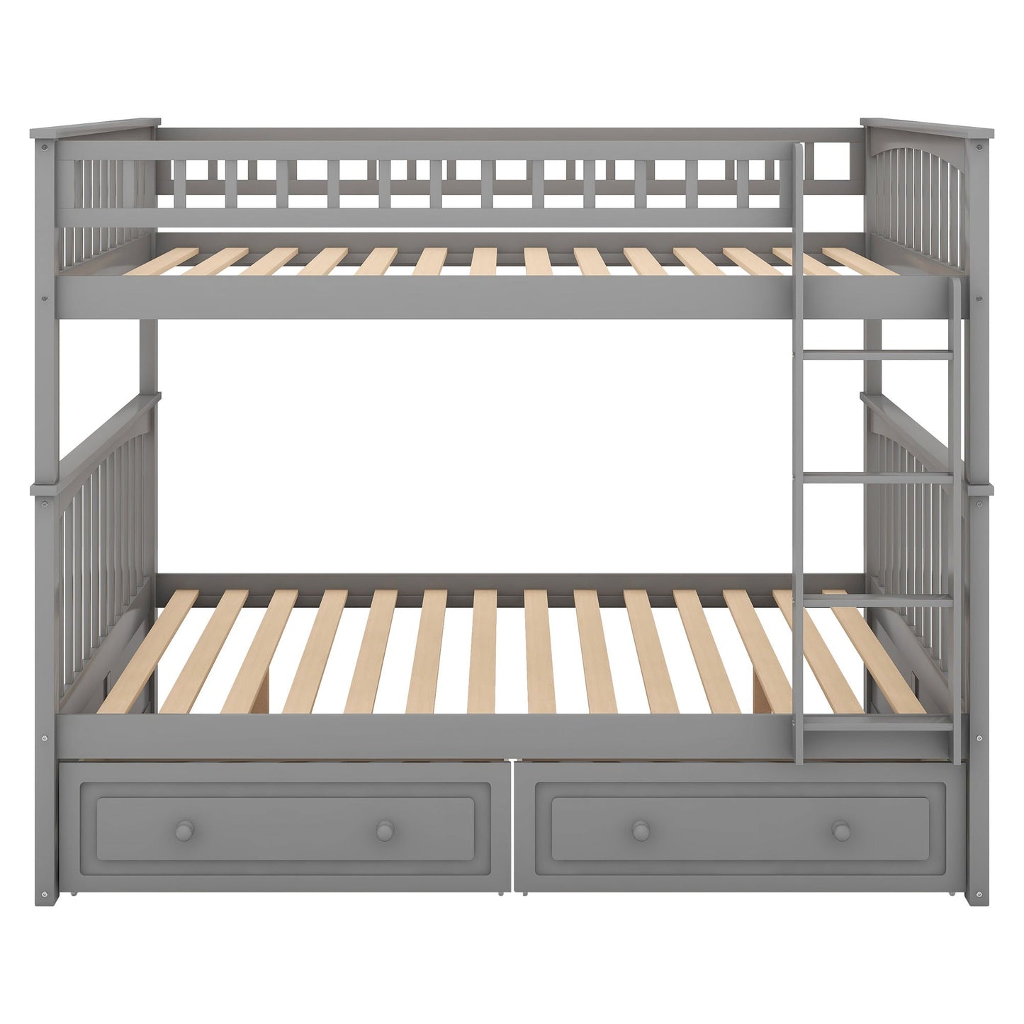 Bunk bed with drawers gray HouseOfZazla, convertible design with two under-bed drawers on Tampa Home & Garden Store