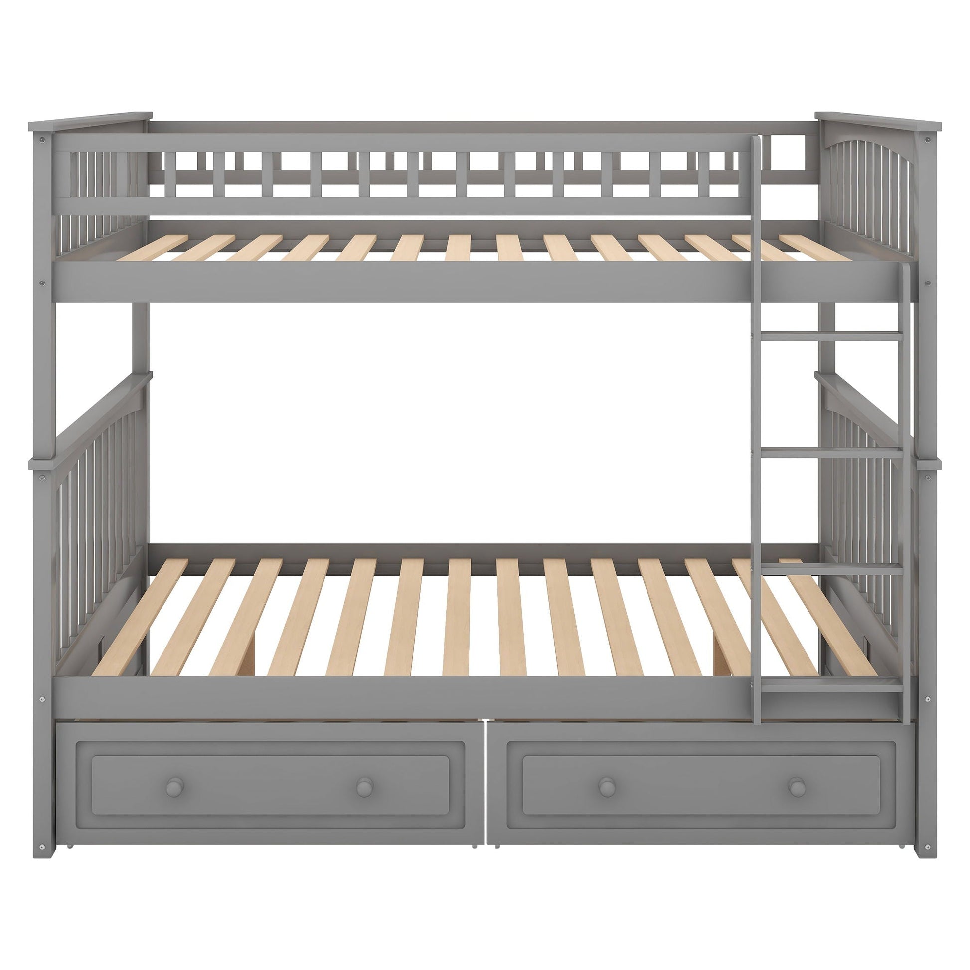 Bunk bed with drawers gray HouseOfZazla, convertible design with two under-bed drawers on Tampa Home & Garden Store
