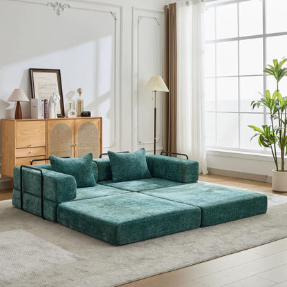 Convertible Floor Sofa Bed with Armrest