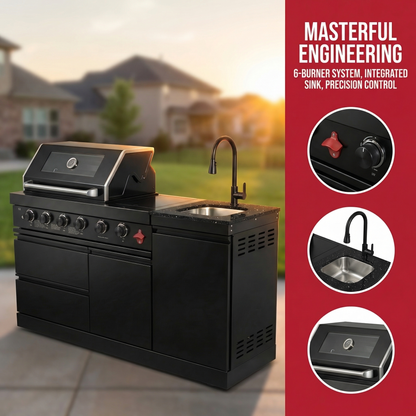 65.4-Inch Stainless Steel Propane Gas Outdoor Kitchen Grill by HouseOfZazla on Tampa Home & Garden Store
