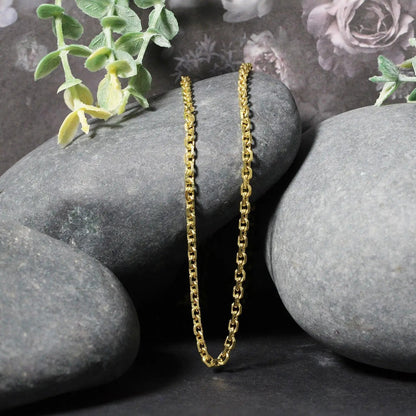 3.1mm 14k yellow gold diamond-cut cable link chain necklace on Tampa Home & Garden Store