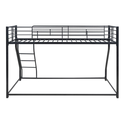 Metal floor bunk bed with sloped ladder, space-saving design in black by HouseOfZazla on Tampa Home & Garden Store