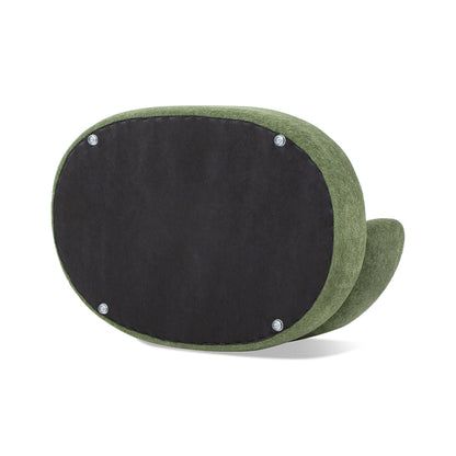 Shep 36' curved dog sofa bed in moss green fleeced teddy with black bottom and bolts on Tampa Home & Garden Store