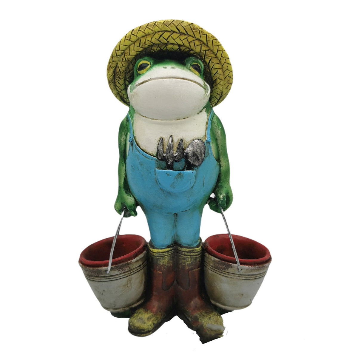 Cute Squirrel Bird Feeder For Garden Decoration frog statue in blue overalls and straw hat on Tampa Home & Garden Store