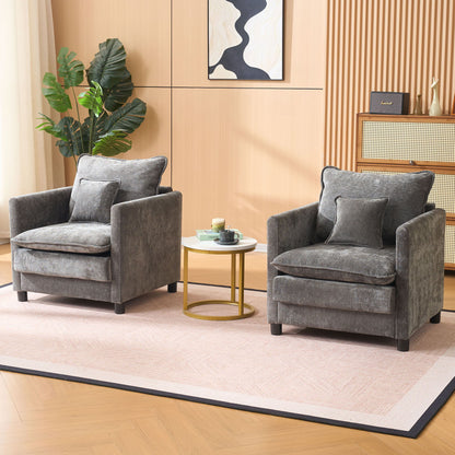 Modern Reading Armchair, gray fabric upholstery, 2 units, HouseOfZazla on Tampa Home & Garden Store