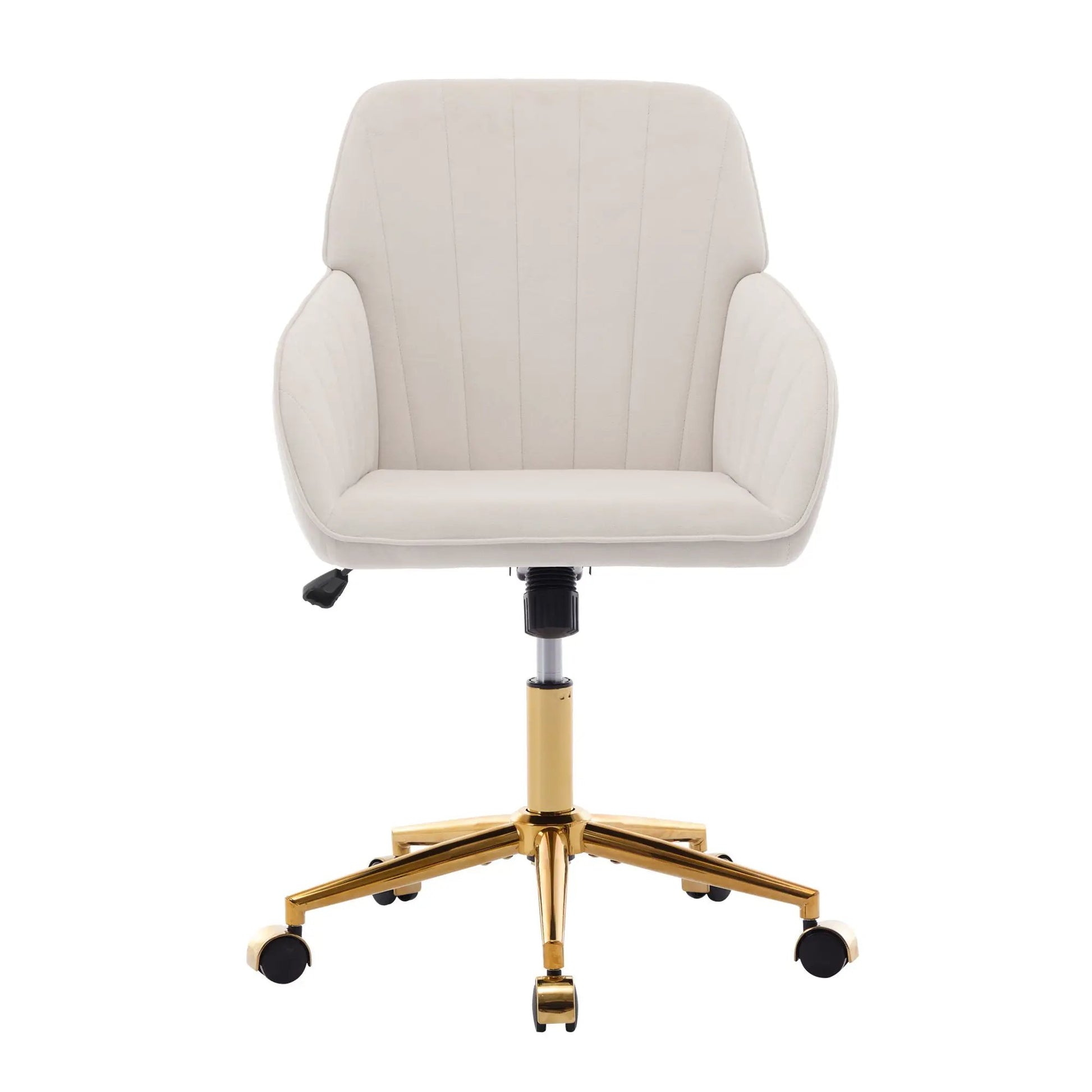 Adjustable Ergonomic Swivel Office Chair beige upholstery with gold base on Tampa Home & Garden Store