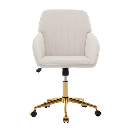 Adjustable Ergonomic Swivel Office Chair beige upholstery with gold base on Tampa Home & Garden Store