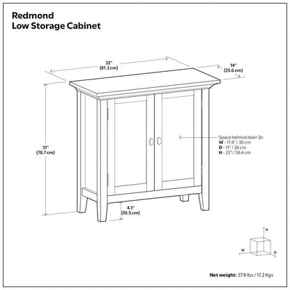Redmond Handcrafted Solid Wood Storage Cabinet