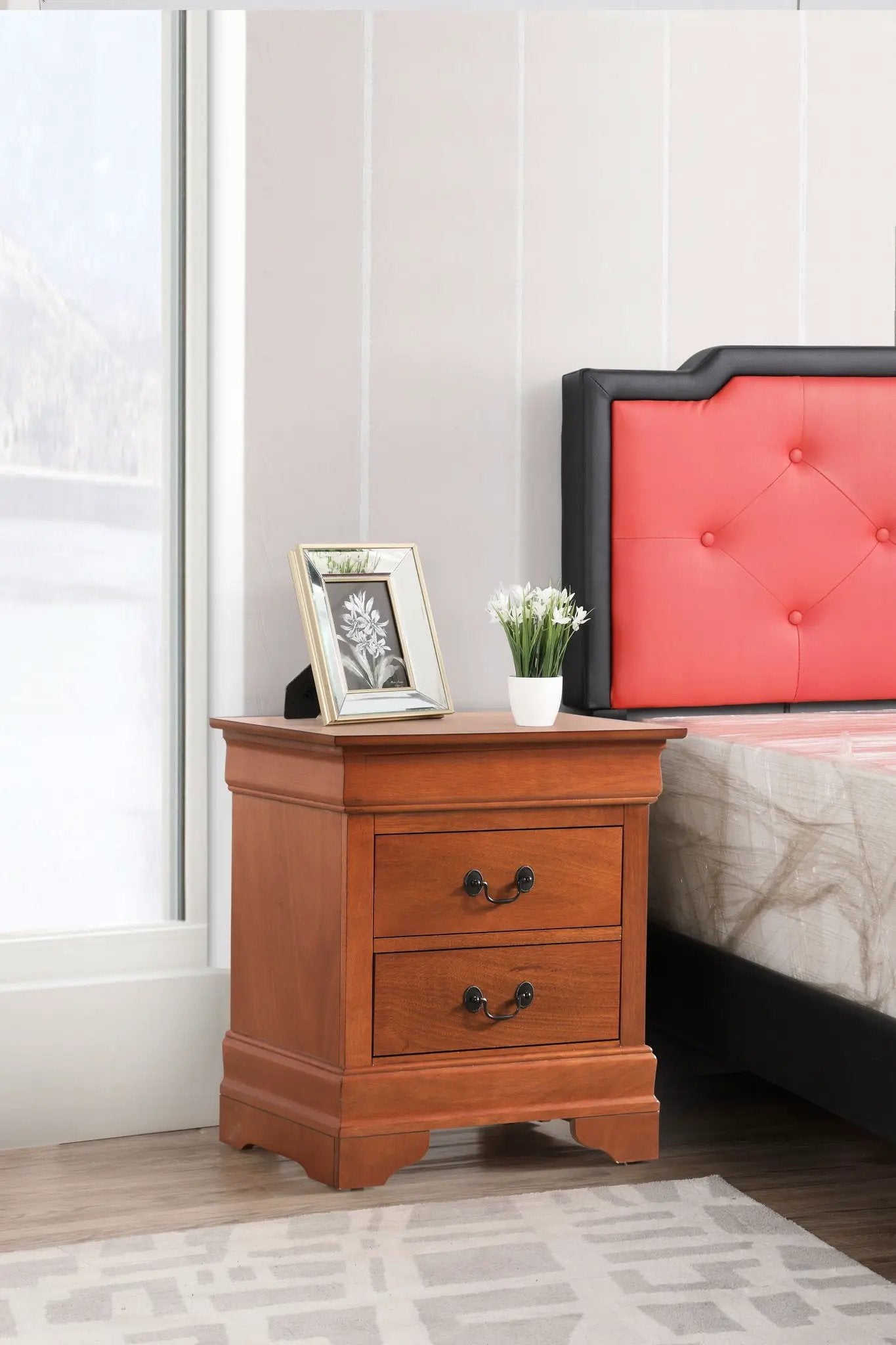 Louis Philippe Nightstand in Wood Veneer