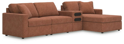 Modmax Sectional Sofa In Spice Fabric Performance