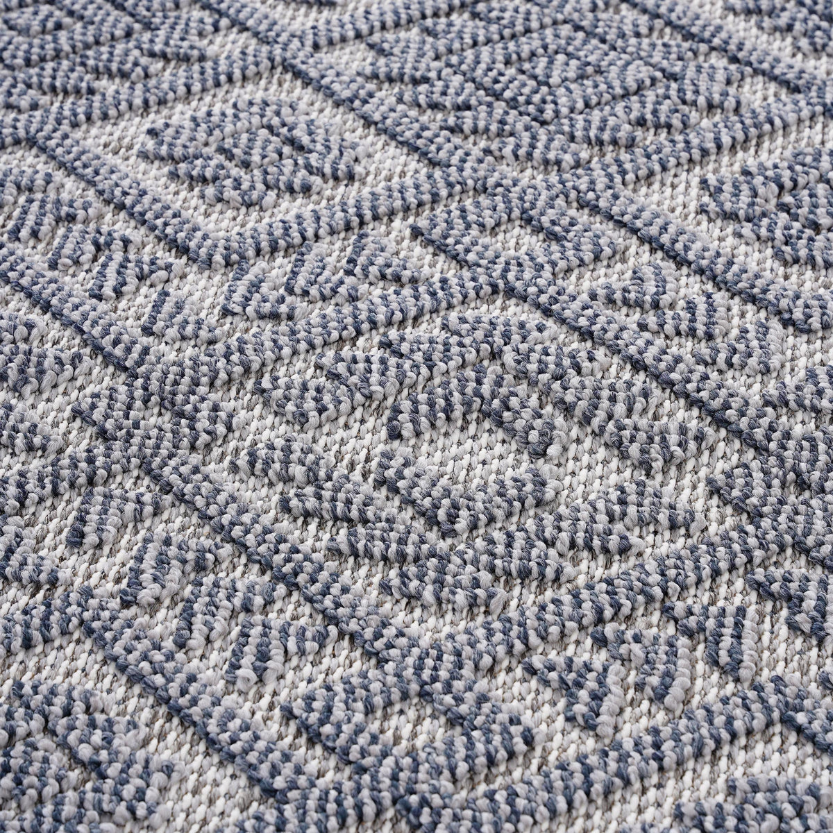 The Contemporary Guros Collection Area Rug blue gray looped pile texture close-up on Tampa Home & Garden Store