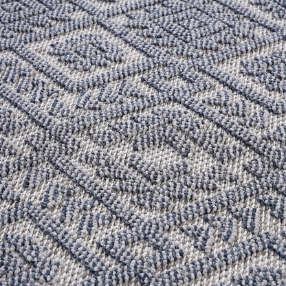 The Contemporary Guros Collection Area Rug blue gray looped pile texture close-up on Tampa Home & Garden Store