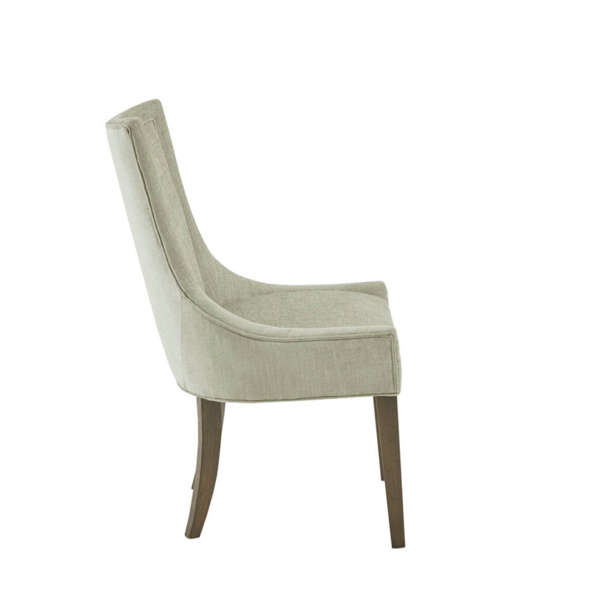 Elegant dining side chair beige upholstery with solid wood legs on Tampa Home & Garden Store