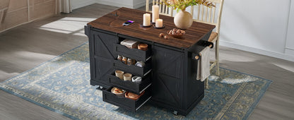 Kk 72 Inch Farmhouse Kitchen Island and a Storage