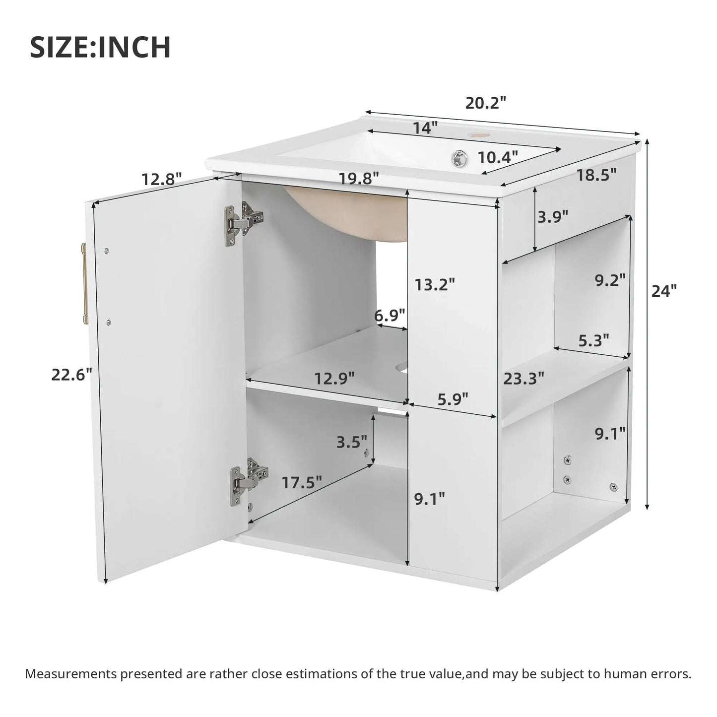 Wall Mounted Bathroom Cabinet With Side Shelves