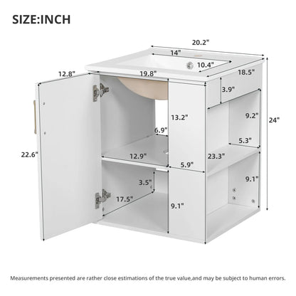 Wall Mounted Bathroom Cabinet With Side Shelves