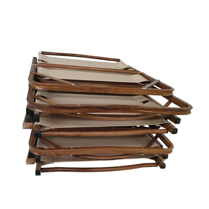 Foldable Canvas Chairs With Armrests Set of Four