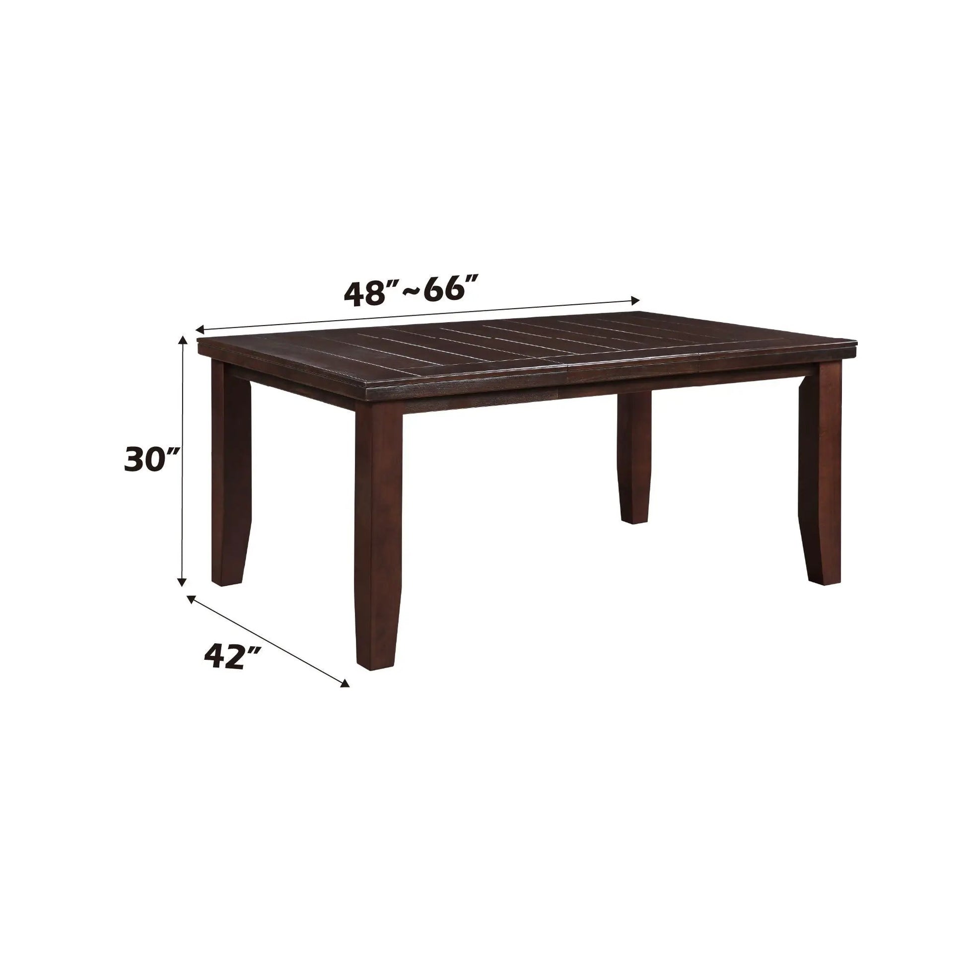 Urbana dining table cherry finish, extension 48–66 in, dark wood by Unique Piece Furniture on Tampa Home & Garden Store