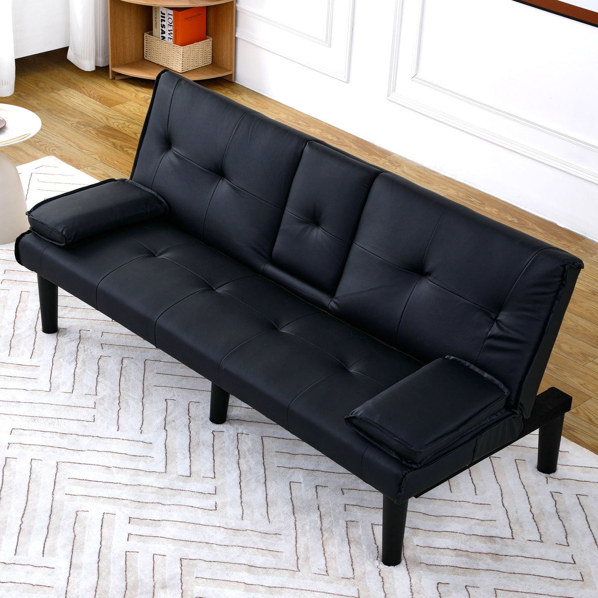 Compact Foldable Sofa Bed and Cup Holder