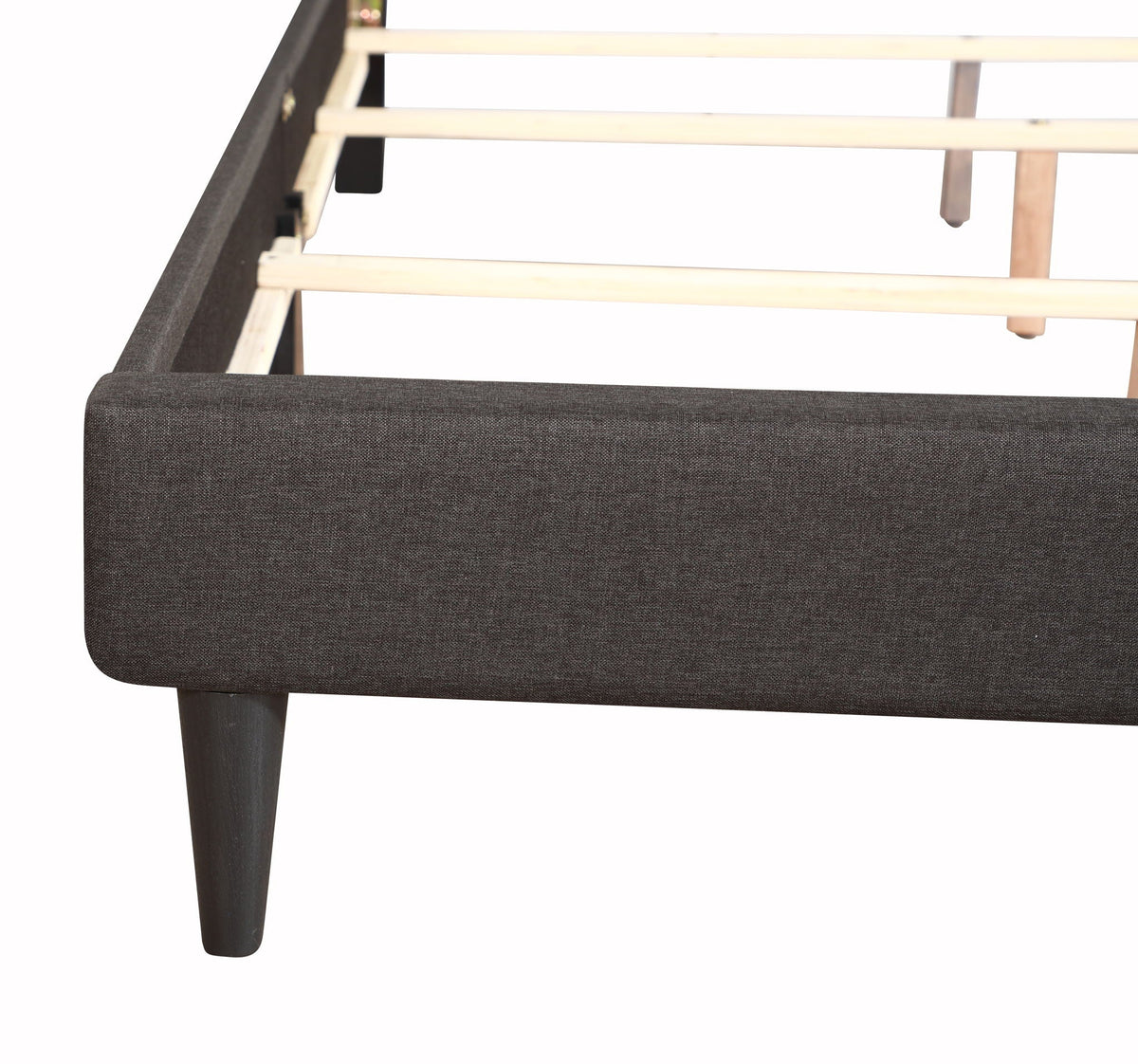 Button tufted bed upholstered bench charcoal fabric with tapered legs on Tampa Home & Garden Store