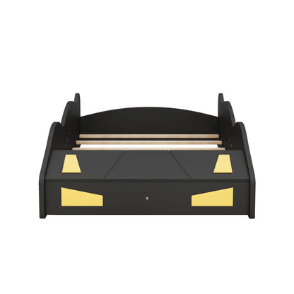Race car shaped platform bed with wheels and storage, black slats by HouseOfZazla on Tampa Home & Garden Store