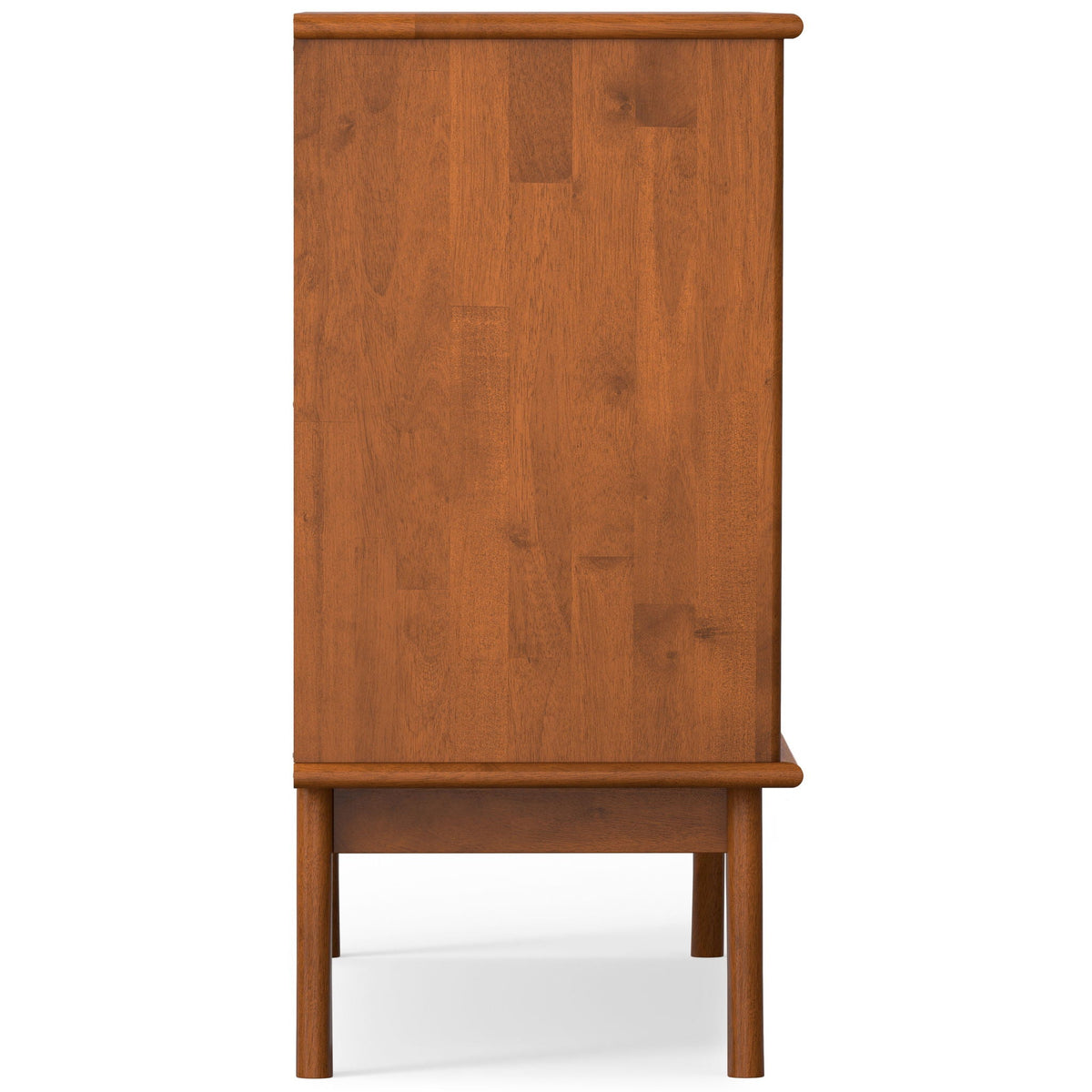Brown teak finish 3-door sideboard buffet with adjustable shelves and rounded top rail on Tampa Home & Garden Store