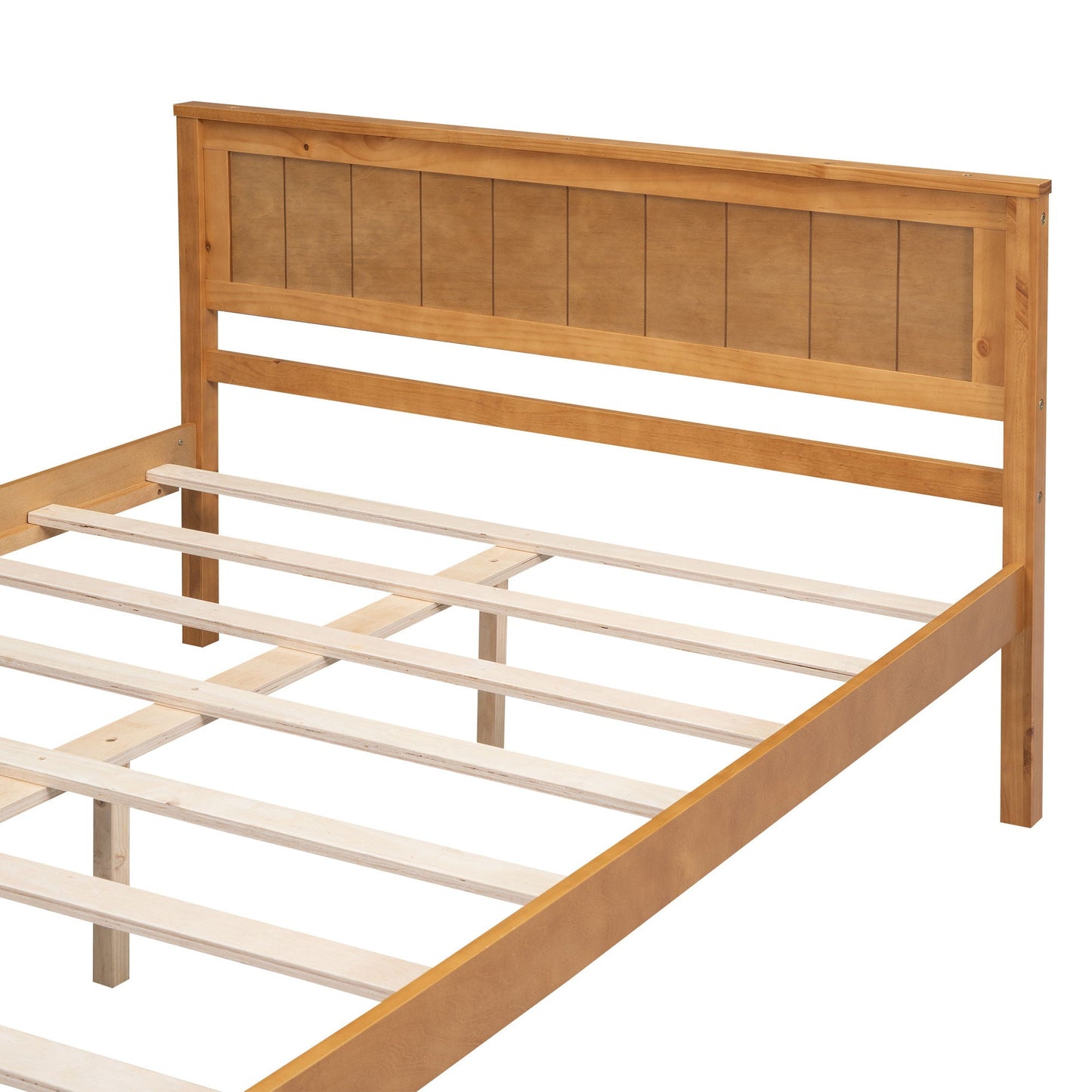 Strong Espresso Wood Platform Bed and Headboard
