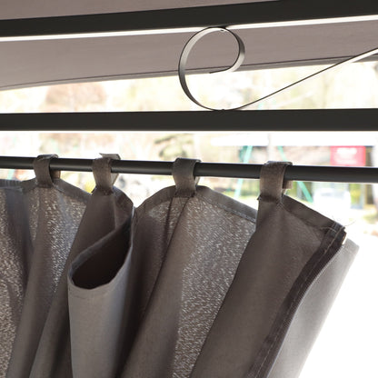 13x10 ft outdoor patio gazebo canopy with dark gray side walls, closeup ring hanger on Tampa Home & Garden Store