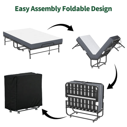 Wide Folding Rollaway Bed and Memory Foam