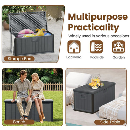 100 Gallon Large Deck Box With Lockable Lid