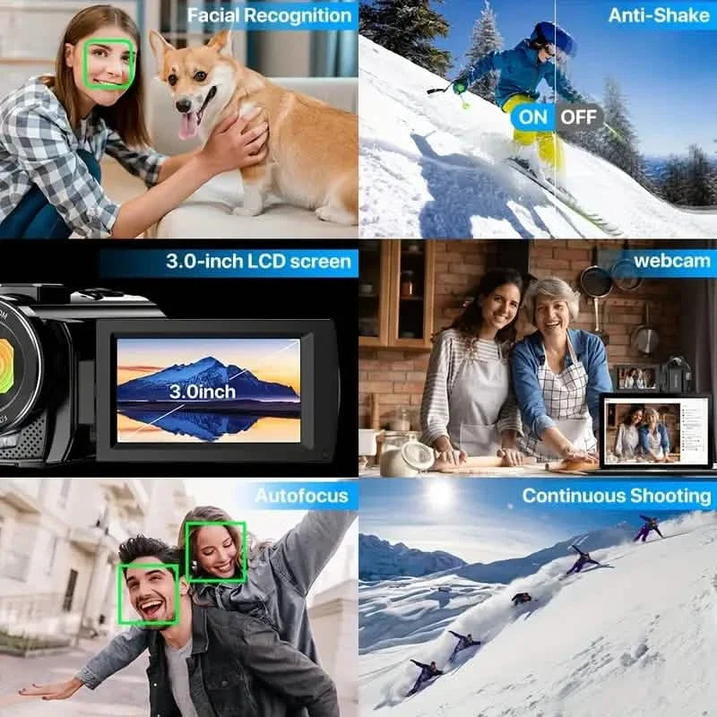 Camcorder bundle: 16x zoom 1080P HD with 2 batteries, 32GB TF card, mic, hood & bag on Tampa Home & Garden Store