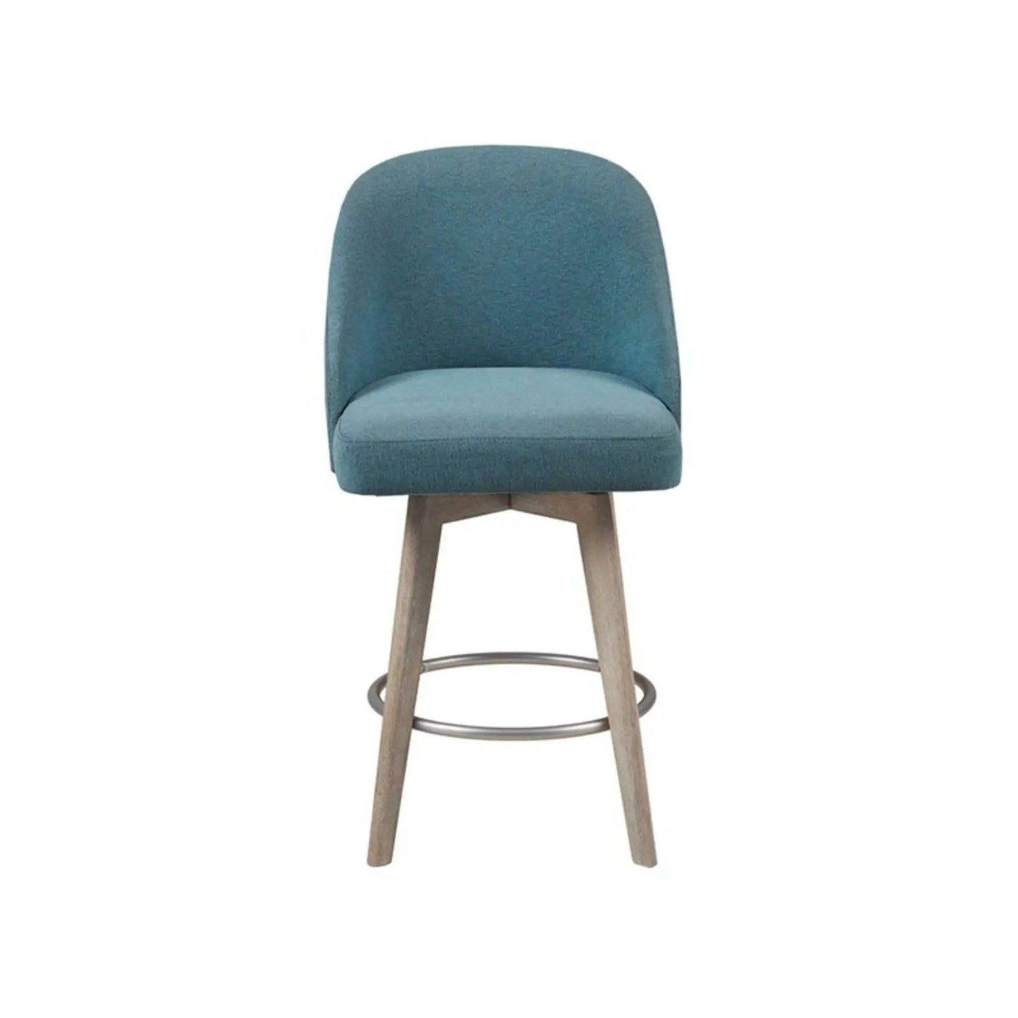 Pearce bar stool swivel seat teal upholstery counter-height 24-27 in Unique Piece Furniture on Tampa Home & Garden Store