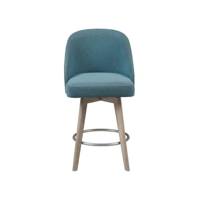 Pearce bar stool swivel seat teal upholstery counter-height 24-27 in Unique Piece Furniture on Tampa Home & Garden Store